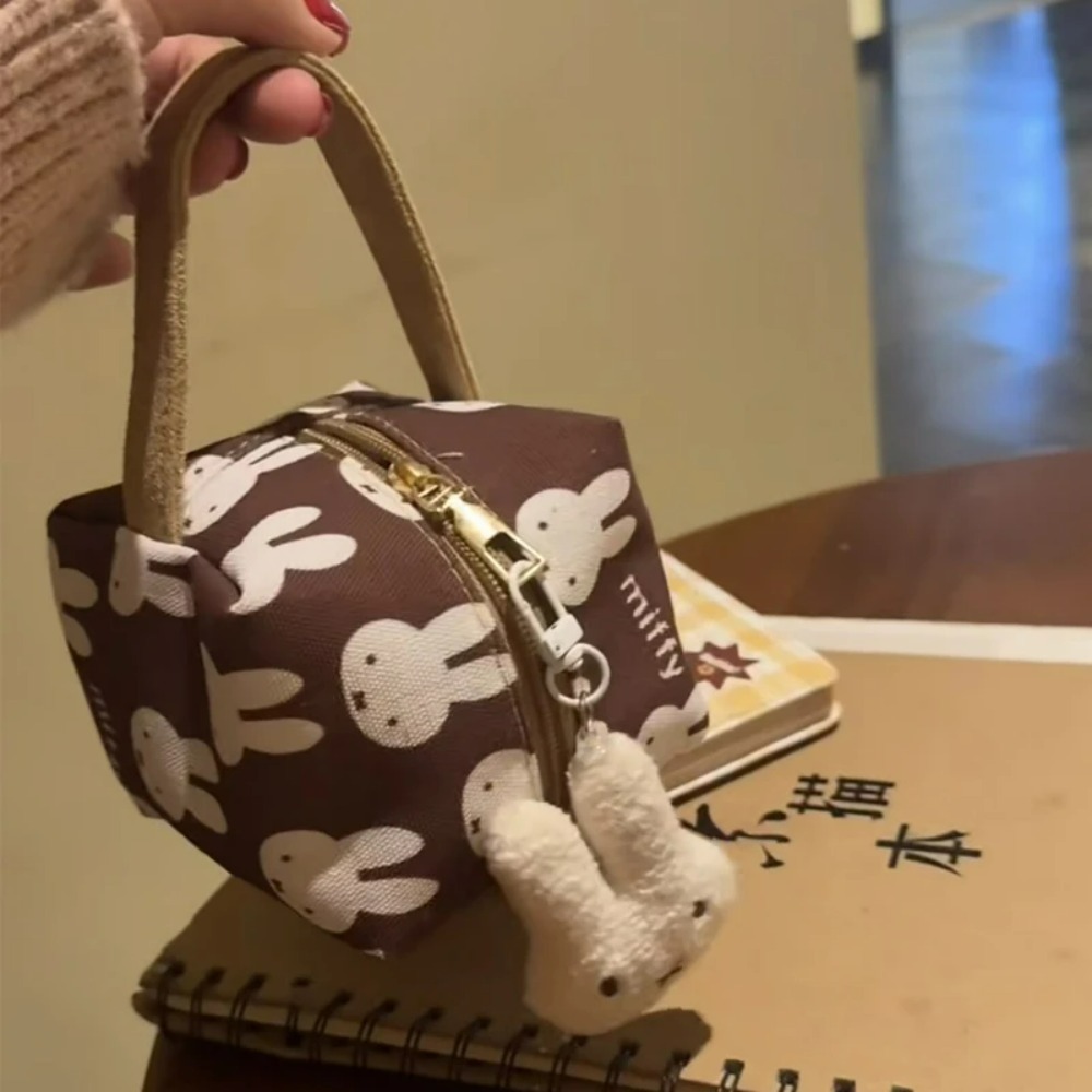 Beauty Preservation Makeup Bag - Brown Miffy Printed Canvas Makeup Bag