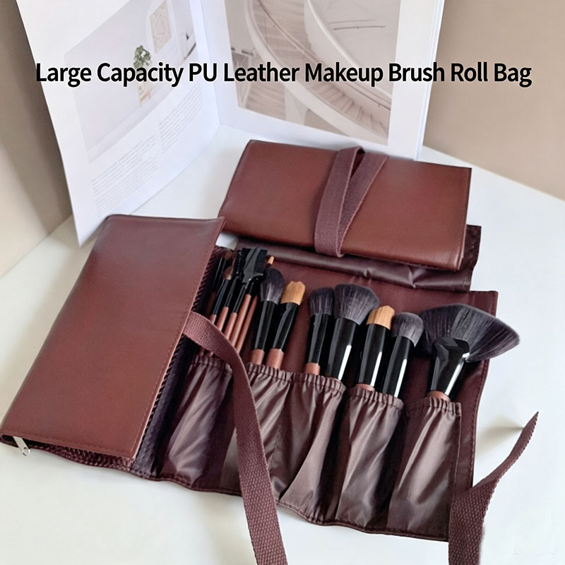 Beauty Preservation Makeup Bag - PU Leather Makeup Brush Roll Bag