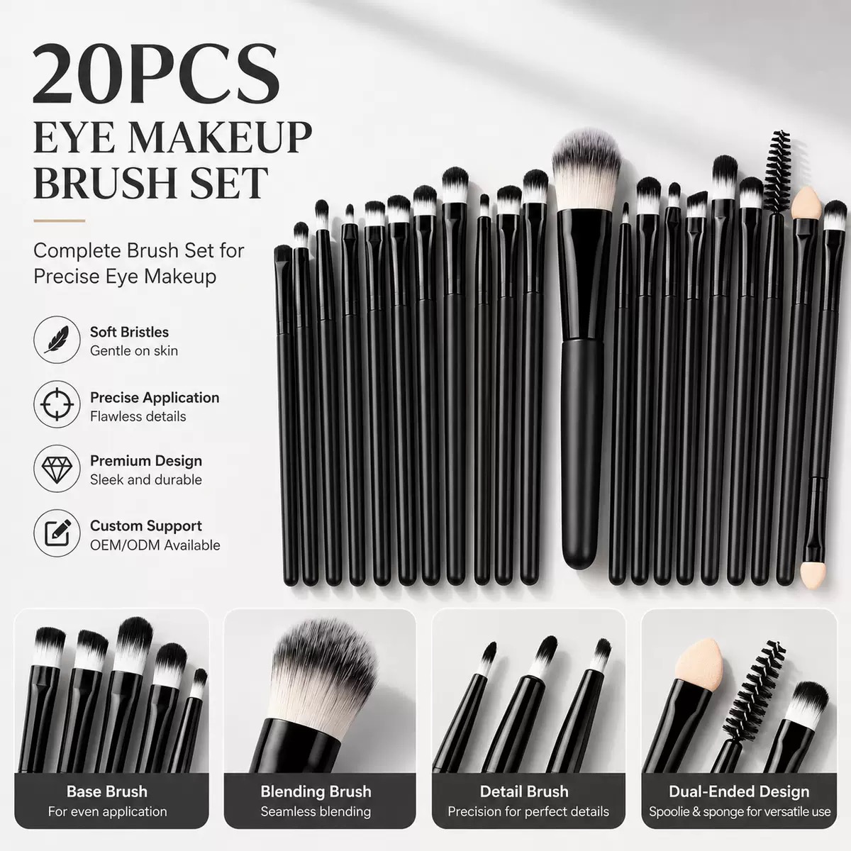 Beauty Makeup Eyeshadow - 20Pcs Professional Makeup Brushes Set Soft