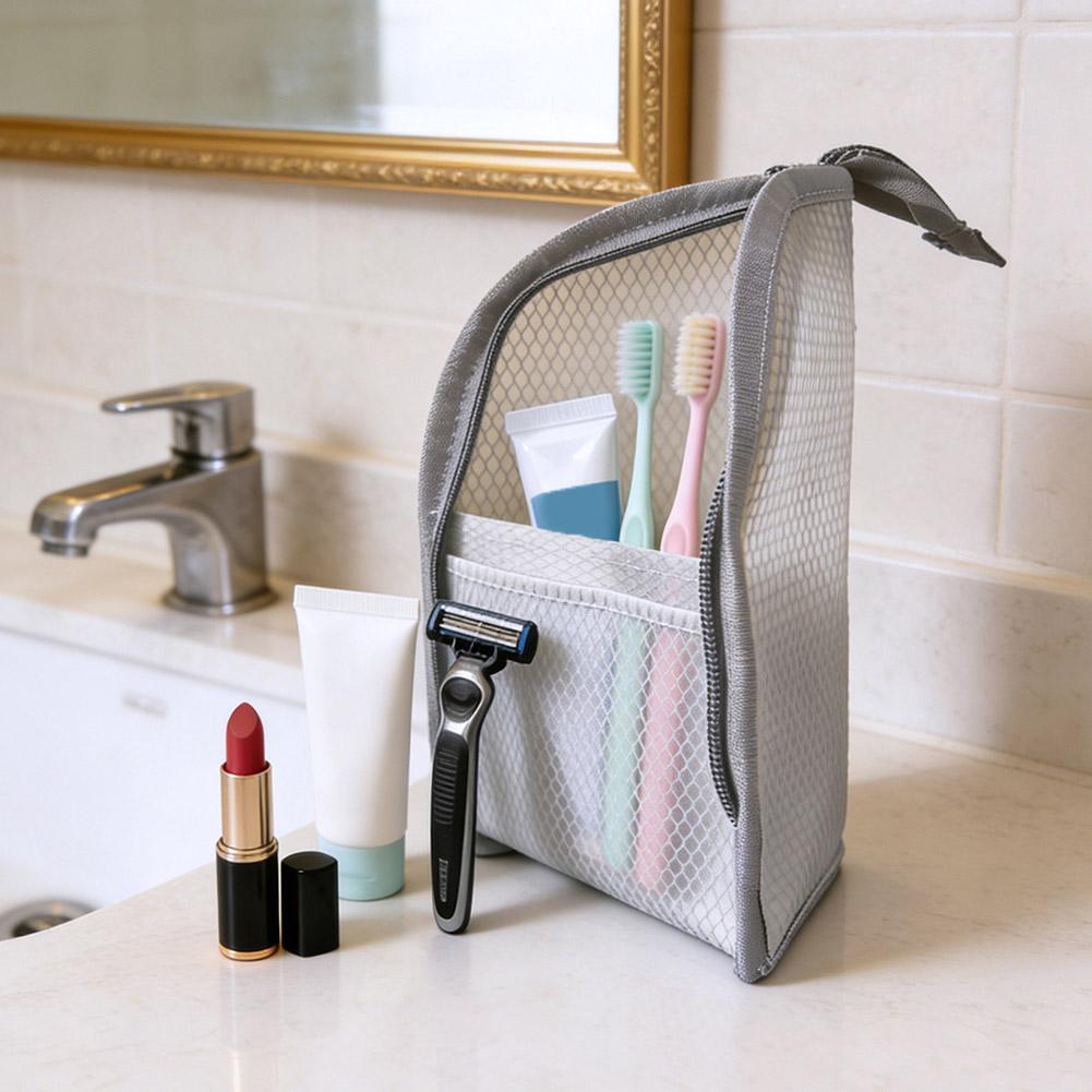 Beauty Preservation Makeup Bag - Mesh Travel Toiletry Bag Portable Toothbrush