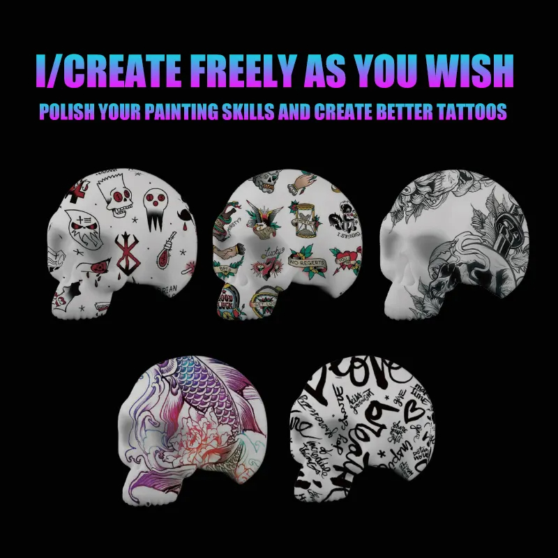 3D Skull Tattoo Practice Skin  - огляд і ціна Beauty Makeup Training